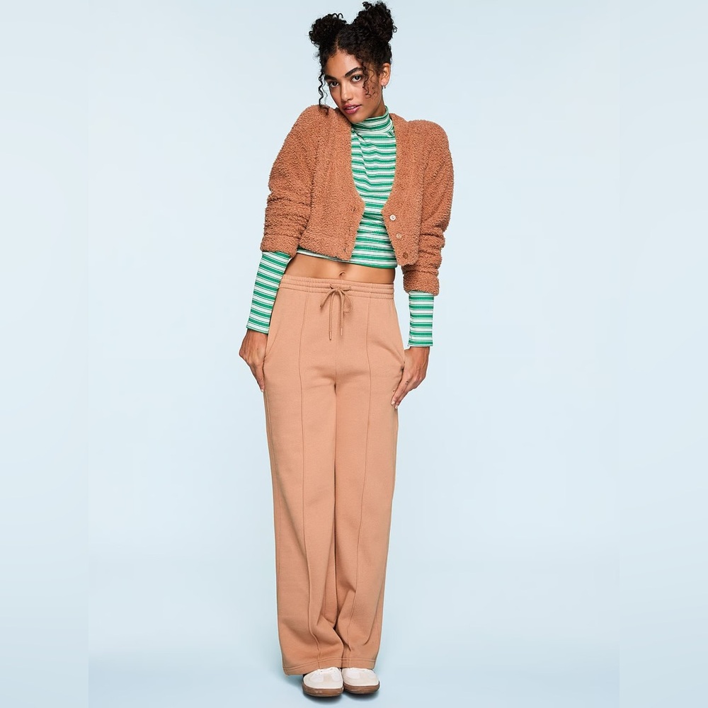 PINK new 
IVY‎ FLEECE WIDE-LEG SWEATPANTS - Picture 4 of 6